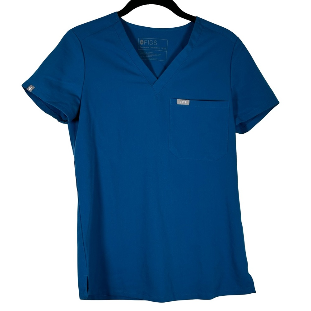 Figs Women’s Teal Blue Green Catarina One-Pocket Scrub Top Size XXS